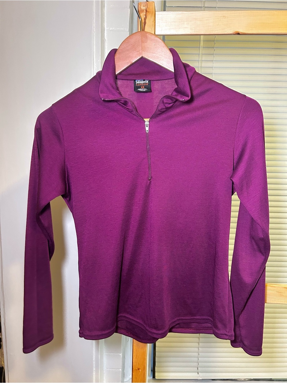 Patagonia Capilene Zip-Neck Base Layer Top Purple XS
